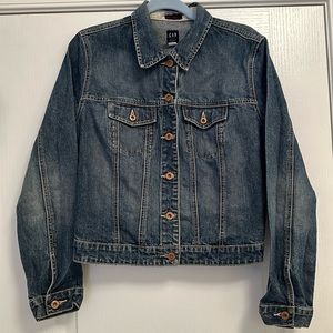 Vintage 90s GAP Jean Denim Jacket sz. Medium Dark Wash Excellent Used Condition